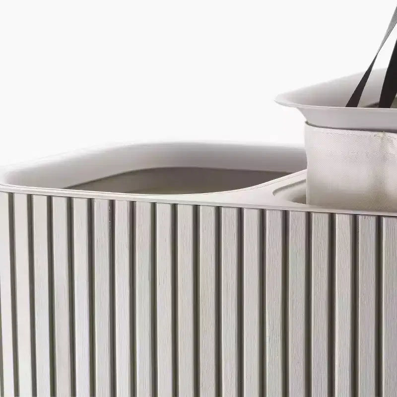 Cesto per la biancheria Joseph Joseph Tota Luxe 90L con separazione in bambù - Ecru
