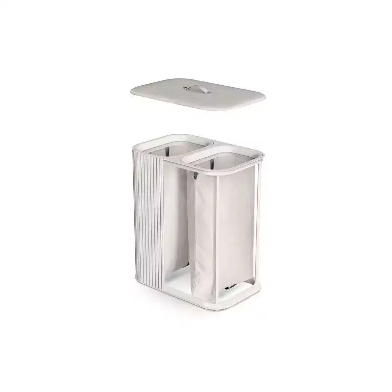 Cesto per la biancheria Joseph Joseph Tota Luxe 90L con separazione in bambù - Ecru