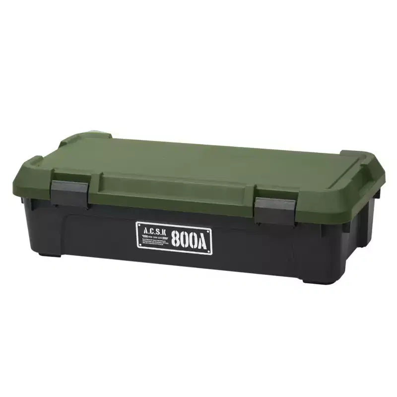 JEJ Astage Tough Trunk 800AX Stackable Heavy-duty Multi-purpose Storage Tote Green Black