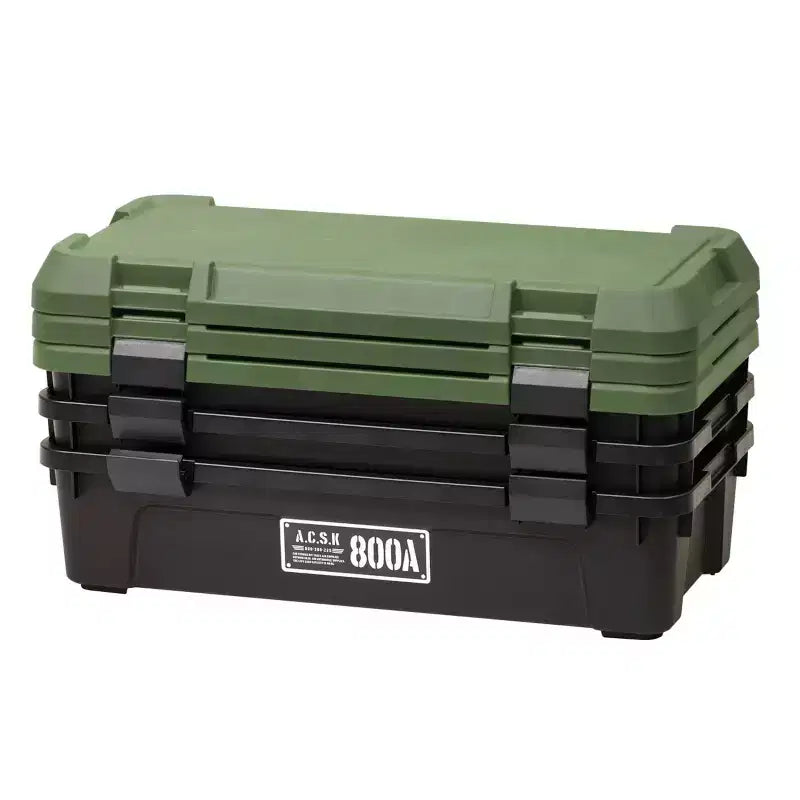 Robusto Baule 800AX Contenitore Impilabile Multiuso Resistente Verde Nero