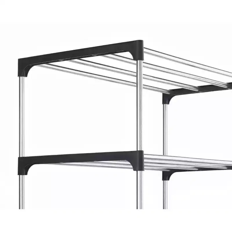 Scarpiera a 7 livelli Whitmor Argento: Struttura in acciaio e plastica, Contiene 14 paia, Autoportante, 106,7 cm A x 50 cm L x 25,6 cm P