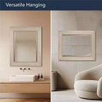 Specchio da parete e per bagno Pave in nichel spazzolato 18"x24" elegante
