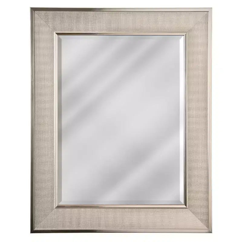 Specchio da parete e per bagno Pave in nichel spazzolato 18"x24" elegante