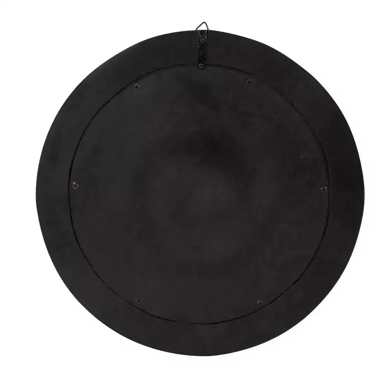 Specchio da parete rotondo smussato Julianna da 24" con cornice in corno bianco e nero e conchiglia