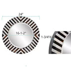 Specchio da parete rotondo smussato Julianna da 24" con cornice in corno bianco e nero e conchiglia