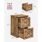 Schedario, schedario con 2 cassetti, mobile stampante, adatto per fogli A4, formato Letter, cartelle sospese, stile moderno da fattoria