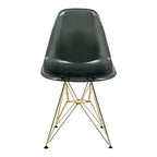 Cresco Sedie da pranzo moderne in acrilico (set da 4) Base cromata dorata Eiffel, Sedie d'accento eleganti per sale da pranzo e cucine contemporanee