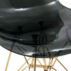 Cresco Sedie da pranzo moderne in acrilico (set da 4) Base cromata dorata Eiffel, Sedie d'accento eleganti per sale da pranzo e cucine contemporanee