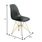 Cresco Sedie da pranzo moderne in acrilico (set da 4) Base cromata dorata Eiffel, Sedie d'accento eleganti per sale da pranzo e cucine contemporanee