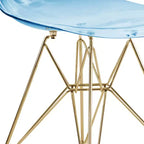 Cresco Sedie da pranzo moderne in acrilico (set da 4) Base cromata dorata Eiffel, Sedie d'accento eleganti per sale da pranzo e cucine contemporanee