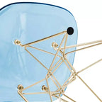 Cresco Sedie da pranzo moderne in acrilico (set da 4) Base cromata dorata Eiffel, Sedie d'accento eleganti per sale da pranzo e cucine contemporanee
