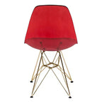 Cresco Sedie da pranzo moderne in acrilico (set da 4) Base cromata dorata Eiffel, Sedie d'accento eleganti per sale da pranzo e cucine contemporanee