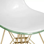 Cresco Sedie da pranzo moderne in acrilico (set da 4) Base cromata dorata Eiffel, Sedie d'accento eleganti per sale da pranzo e cucine contemporanee