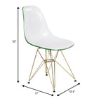 Cresco Sedie da pranzo moderne in acrilico (set da 4) Base cromata dorata Eiffel, Sedie d'accento eleganti per sale da pranzo e cucine contemporanee