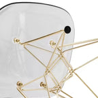 Cresco Sedie da pranzo moderne in acrilico (set da 4) Base cromata dorata Eiffel, Sedie d'accento eleganti per sale da pranzo e cucine contemporanee
