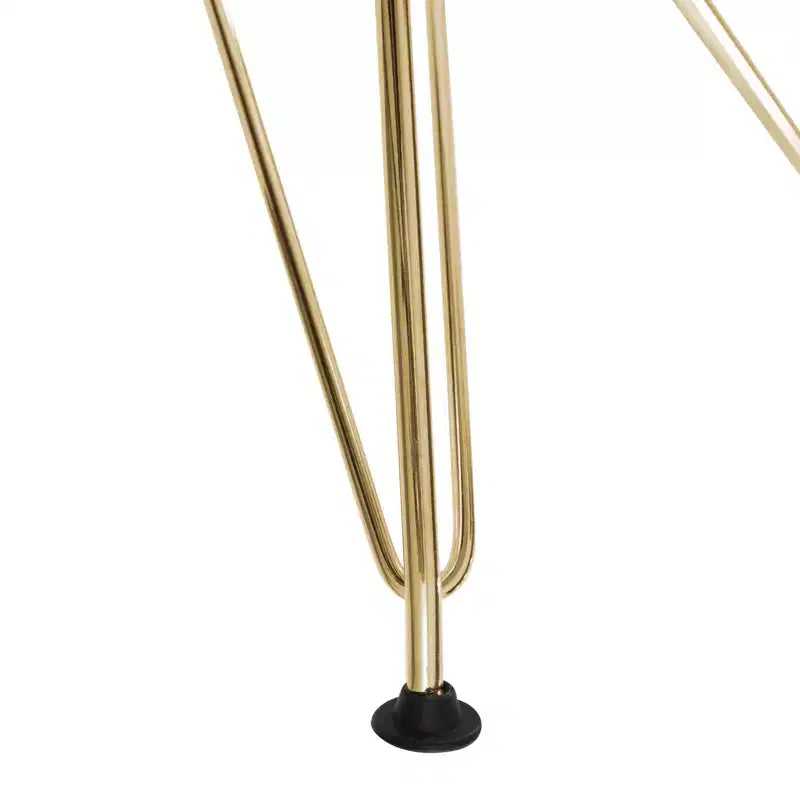 Cresco Sedie da pranzo moderne in acrilico (set da 4) Base cromata dorata Eiffel, Sedie d'accento eleganti per sale da pranzo e cucine contemporanee