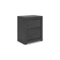 Signature Design by Ashley Candanew 2-Drawer Nightstand with USB Charging Ports, Charcoal Gray