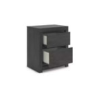Comodino a 2 cassetti Candanew con porte di ricarica USB, grigio antracite