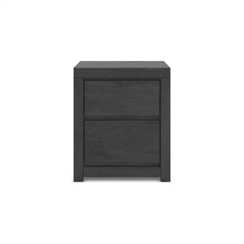 Comodino a 2 cassetti Candanew con porte di ricarica USB, grigio antracite