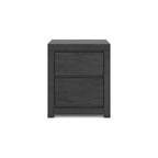 Comodino a 2 cassetti Candanew con porte di ricarica USB, grigio antracite
