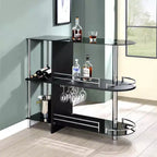 Kings Brand Furniture Bar Table with Wine Rack, 3 Large Shelves & Two Tempered Glass Shelves