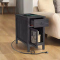 Side Table With Charging Station End Table Side Table Livingroom End Table Narrow End Table With Drawers Living Room Storage Nightstand