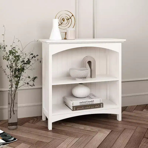 Libreria a 2 ripiani con 2 supporti ad arco, altezza 73,6 cm