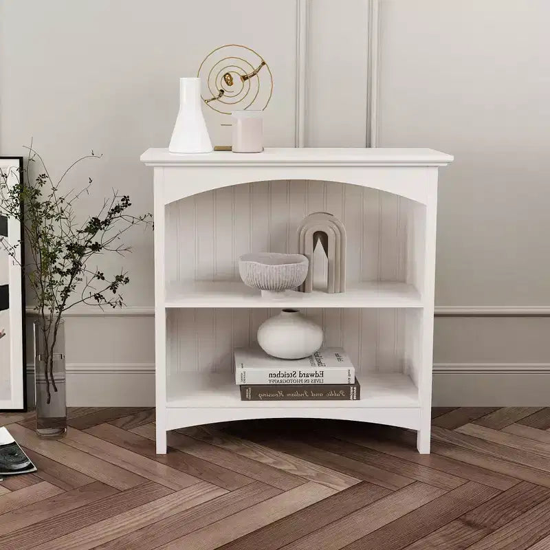 Libreria a 2 ripiani con 2 supporti ad arco, altezza 73,6 cm