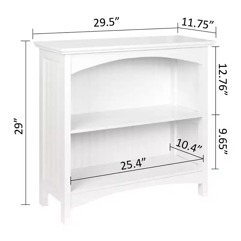 Libreria a 2 ripiani con 2 supporti ad arco, altezza 73,6 cm