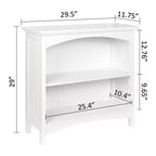 Libreria a 2 ripiani con 2 supporti ad arco, altezza 73,6 cm