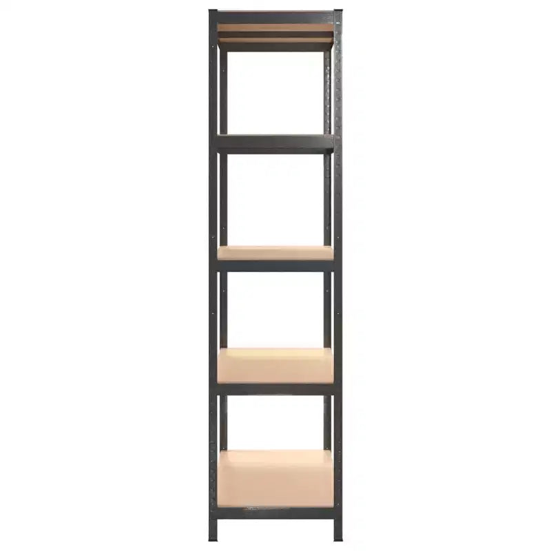 Scaffale a 5 ripiani resistente in acciaio e legno ingegnerizzato, grigio