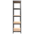 Scaffale a 5 ripiani resistente in acciaio e legno ingegnerizzato, grigio