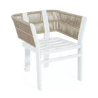 Set di 2 sedie da esterno in alluminio per patio con dettagli in rattan e cuscini resistenti alle intemperie