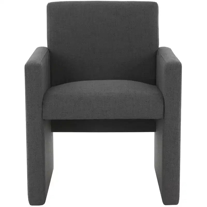 Sedia da pranzo Maisey in lino - Grigio antracite
