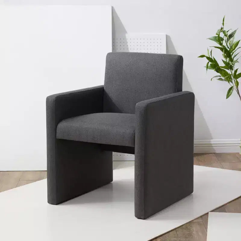 Sedia da pranzo Maisey in lino - Grigio antracite