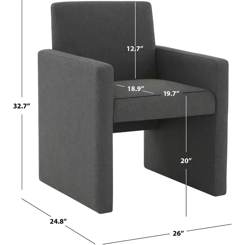 Sedia da pranzo Maisey in lino - Grigio antracite