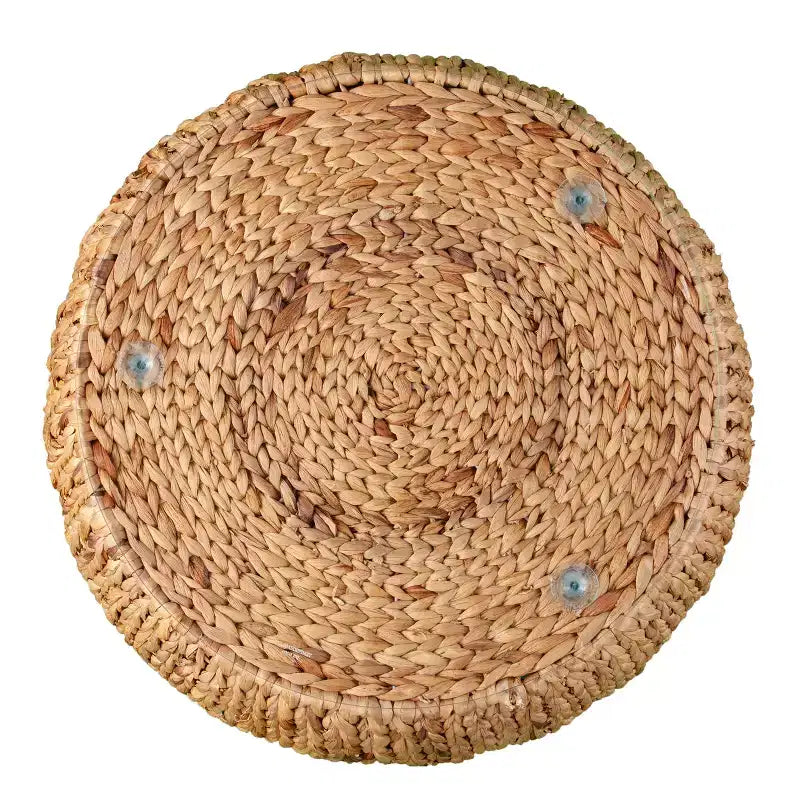 Tavolino rotondo in giacinto d'acqua - Naturale