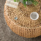 Tavolino rotondo in giacinto d'acqua - Naturale