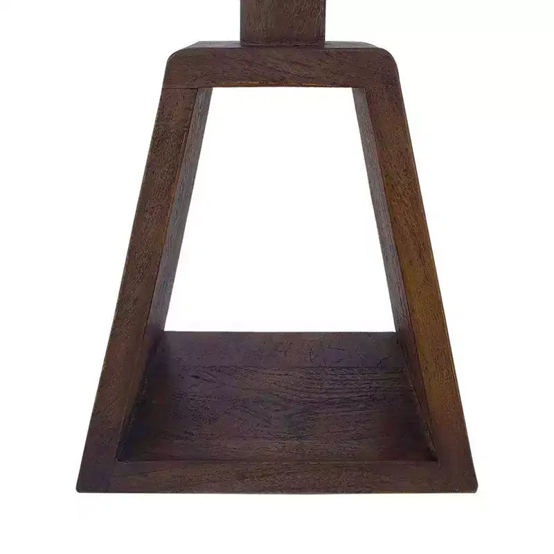 Tavolino da 42 cm con piano rotondo in vero marmo bianco e base artigianale in legno di mango