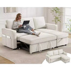 Dyonery 81-inch multi-functional sofa bed, pull-out sofa, no tool assembly required, two fabric options available
