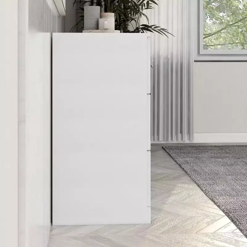 Comodino cassettiera minimalista per camera da letto con 6 cassetti, maniglie dorate, ampio contenitore per soggiorno, corridoio, camera dei bambini