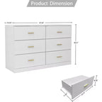 Comodino cassettiera minimalista per camera da letto con 6 cassetti, maniglie dorate, ampio contenitore per soggiorno, corridoio, camera dei bambini