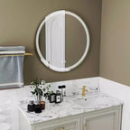 Specchio da bagno LED intelligente da 24 pollici antiappannamento, con doppia illuminazione circolare, 3 temperature di colore, dimmerabile con memoria