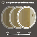 Specchio da bagno LED intelligente da 24 pollici antiappannamento, con doppia illuminazione circolare, 3 temperature di colore, dimmerabile con memoria
