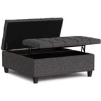 Elliot 40 inch Wide Transitional Large Square Coffee Table Storage Ottoman