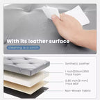 Panca Contenitore Ottomana Pieghevole da 110 cm, Poggiapiedi Imbottito, Panca Lunga per Scarpe, Carico 300 kg per Soggiorno, Ingresso, Camera da Letto, 110x38x38 cm