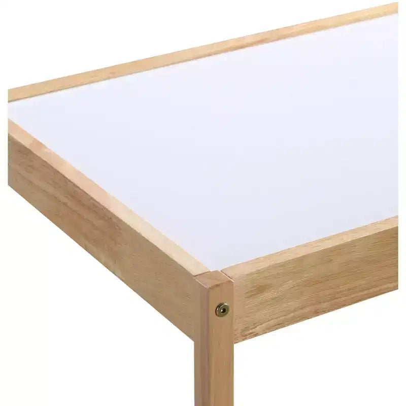 Set di 3 pezzi Tavolo e Sedie per Bambini con Piano Lavagna in Legno Massello Finitura Naturale Durevole Include 2 Sedie