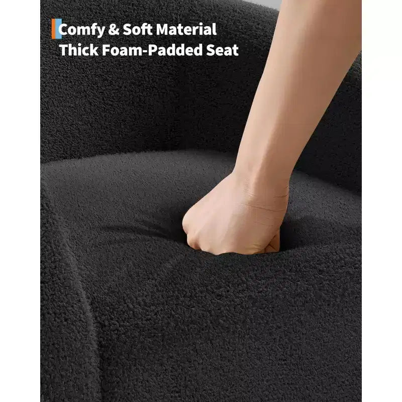 Poltrona accent in tessuto Bouclé grigio – Morbida e confortevole per salotto, camera da letto o ufficio