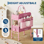 Fasciatoio con contenitore, fasciatoio pieghevole con 2 cestini, fasciatoio impermeabile regolabile in altezza per neonati e bambini