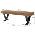 Panca Benson Modern 60 in Legno e Metallo